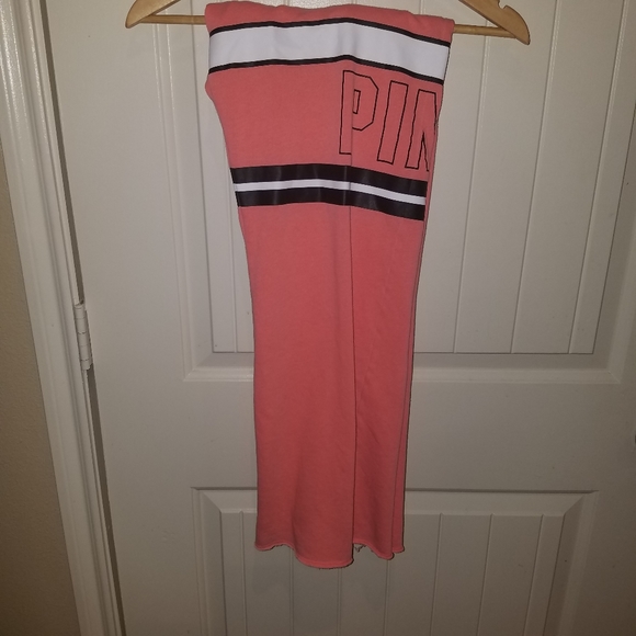 Vintage VICTORIAS SECRET PINK coral and black boyfriend sweatpants xs - Picture 1 of 8